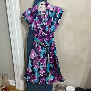 Nanette Lepore Multi Color Button Down Dress Size 2